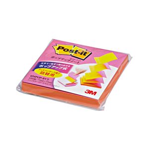 （まとめ） 3M ポストイット ポップアップノート 詰替用 75×75mm ツインカラー（ローズ／ビビットイエロー） 654POP-RVY 1冊 【×20セット】（代引不可）