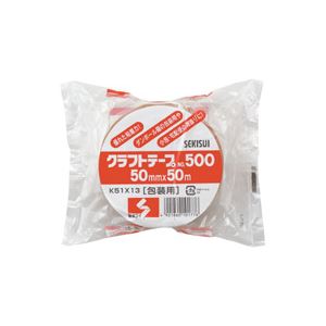 （まとめ） 積水化学 エコラパッククラフトテープ #501 50mm×50m K501X03 1巻 【×20セット】（代引不可）の通販は 5,429円