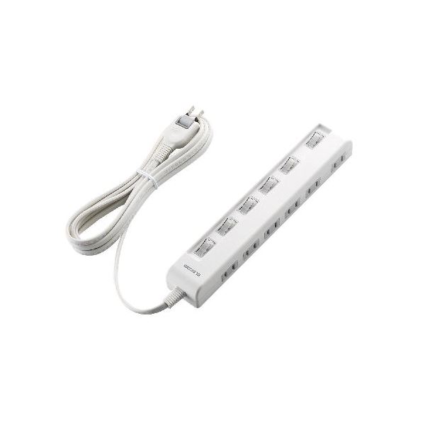 （まとめ）エレコム 個別スイッチ付省エネタップ（横挿しタイプ） T-E5C-2630WH【×2セット】（代引不可）の通販は