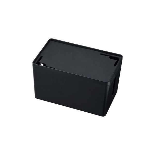 (まとめ)サンワサプライ ケーブル＆タップ収納ボックス CB-BOXP1BKN2【×3セット】（代引不可）
