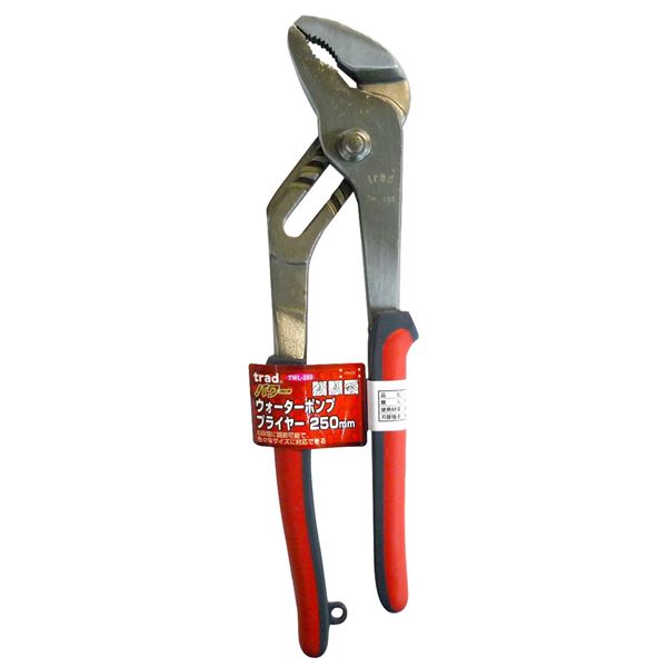 (お徳用20個セット) trad パワーウォターポンププライヤー TWL-250 250mm レッド＆グレー 【×20セット】【送料無料】（代引不可）