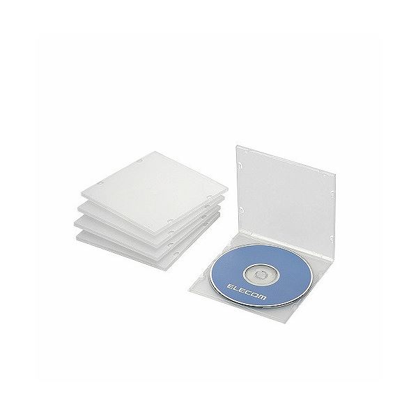 （まとめ）エレコム Blu-ray／DVD／CDケース（スリム／PP／1枚収納） CCD-JPCS5CR【×10セット】（代引不可）