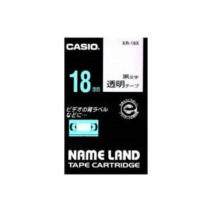 業務用30セット) カシオ CASIO 透明テープ XR-18X 透明に黒文字 18mm