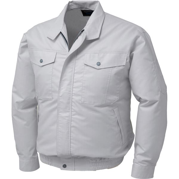 JIS T 8118 綿・ポリ混紡制電空調服 リチウムバッテリーセット 【カラー：シルバー サイズ：2L】（代引不可）