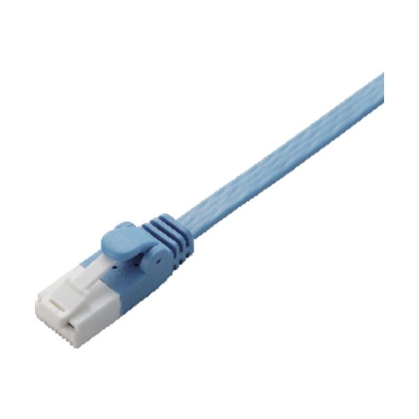 （まとめ） エレコム EU RoHS指令準拠 爪折れ防止フラットLANケーブル（Cat6） ブルー 5.0m LD-GFT／BU50 1本 【×5セット】（代引不可）
