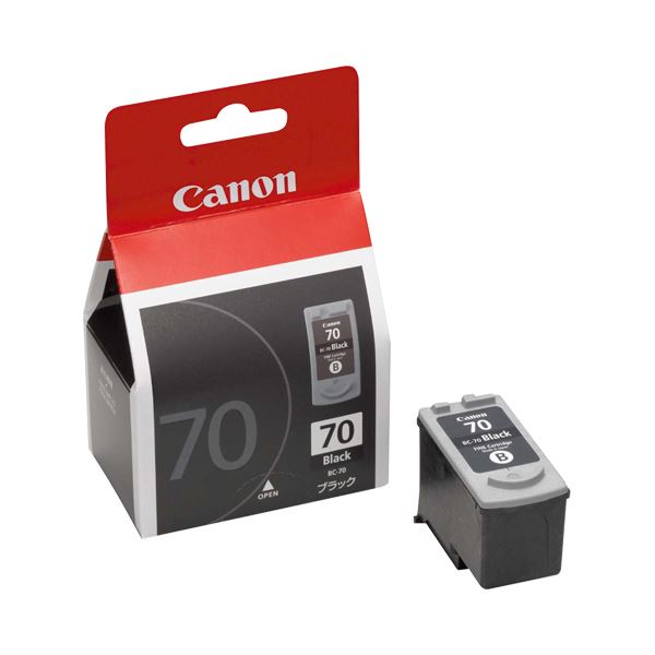 （まとめ） キャノン Canon FINEカートリッジ BC-70 ブラック 0390B001 1個 【×3セット】（代引不可）