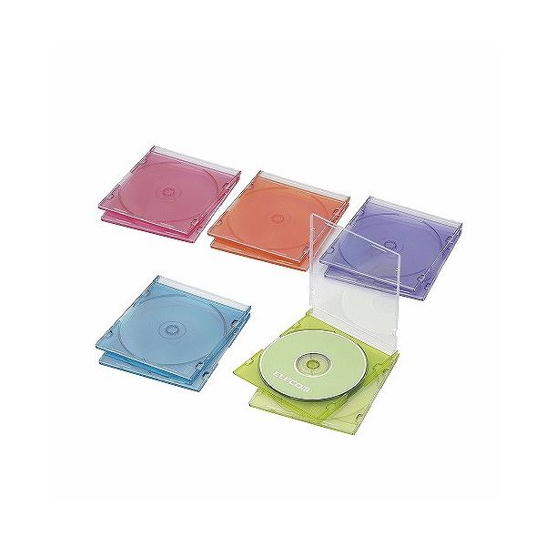 （まとめ）エレコム Blu-ray／DVD／CDケース（スリム／PS／1枚収納） CCD-JSCS10ASO【×10セット】（代引不可）