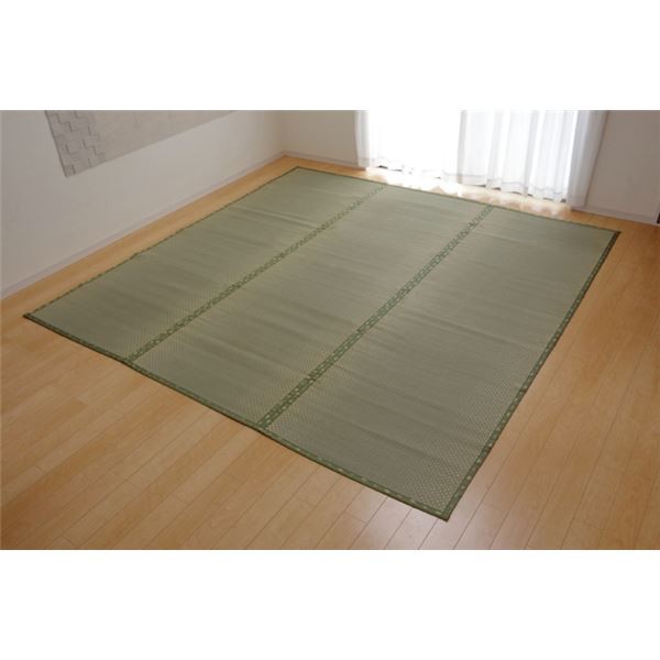 純国産 い草 上敷き カーペット 市松織 『不知火』 江戸間6畳（約261×352cm） 熊本県八代産イ草使用（代引不可）の通販は