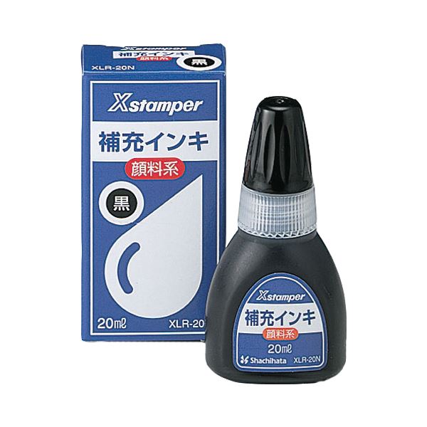 （まとめ） シャチハタ Xスタンパー 補充インキ 顔料系全般用 20ml 黒 XLR-20N 1個 【×10セット】（代引不可）