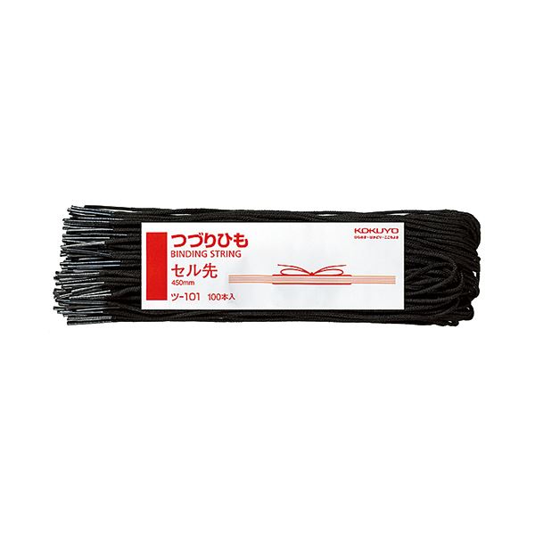 （まとめ） コクヨ つづりひも 450mm セル先 スフ糸16本織 ツ-101 1パック（100本） 【×10セット】（代引不可）