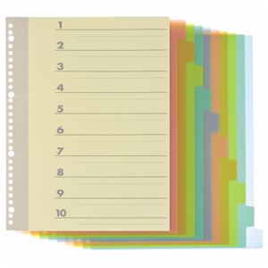 （まとめ） TANOSEE インデックス（PP） A4タテ 4・30穴 10山1組 1パック 【×20セット】（代引不可）の通販は 6,572円