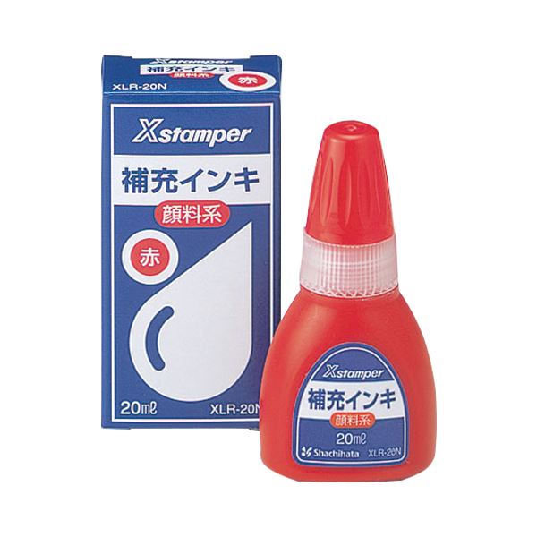 （まとめ） シャチハタ Xスタンパー 補充インキ 顔料系全般用 20ml 赤 XLR-20N 1個 【×10セット】（代引不可）