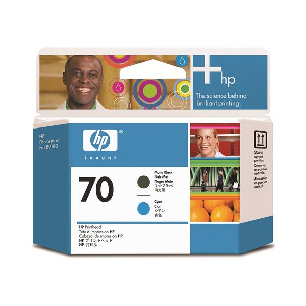 （まとめ） HP70 プリントヘッド マットブラック／シアン C9404A 1個 【×3セット】（代引不可）