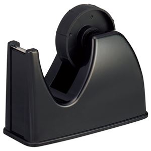 （まとめ） TANOSEE テープカッター台 大巻・小巻両用 黒 1台 【×15セット】（代引不可）