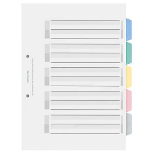 （まとめ） コクヨ カラー仕切カード（PP） ファイル用 A4タテ 2穴 5色 5山見出し+扉紙 シキ-P20 1組 【×30セット】（代引不可）の通販は 6,180円