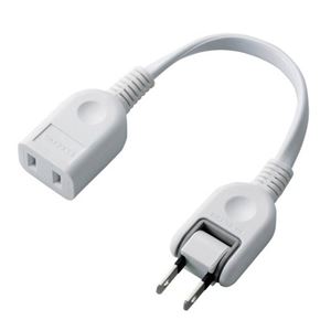 （まとめ） エレコム ACアダプタ用電源延長コード 2Pオス-メス 1個口 ホワイト 0.1m T-ADR1WH 1個 【×10セット】（代引不可）