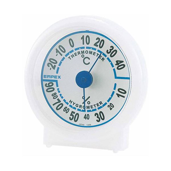 (まとめ)EMPEX 温度・湿度計 シュクレ温度・湿度計 TM-5521 クリアホワイト【×5セット】（代引不可）の通販は 5,324円