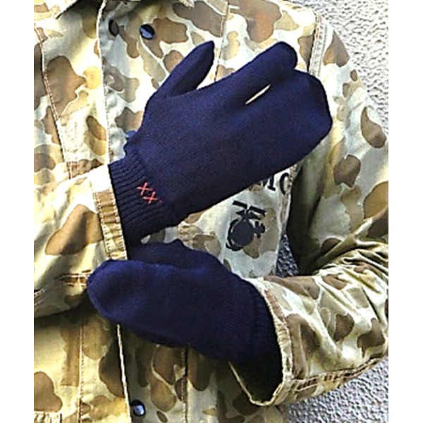 イタリア軍放出 A. M.Iウールミトン ネイビー未使用デットストック 2（ M）（代引不可）