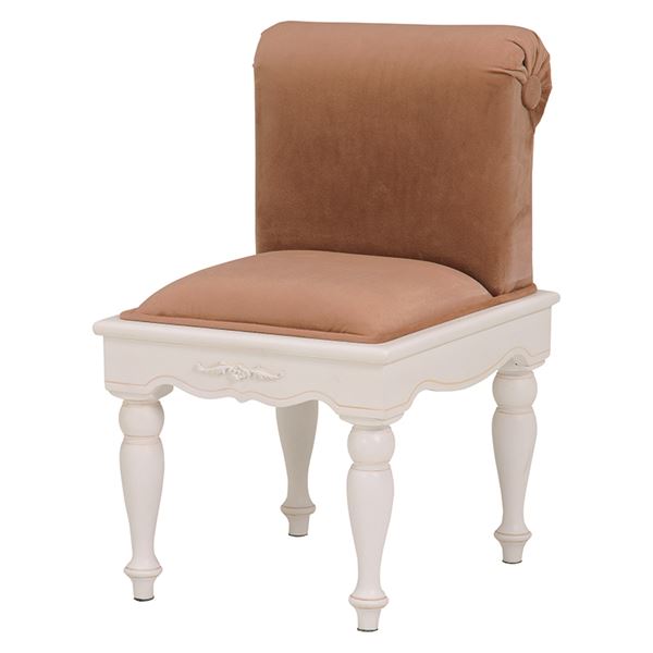 アンティーク調スツール(リビングチェア) 木製フレーム 座面高42cm 姫系 RH-1672（代引不可）の通販は 24,096円