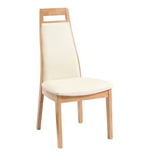 ダイニングチェア/リビングチェア 【2脚組】 木製 合成皮革/合皮 ハイバック仕様 『ミルキーウェイ』 ナチュラル【送料無料】（代引不可）