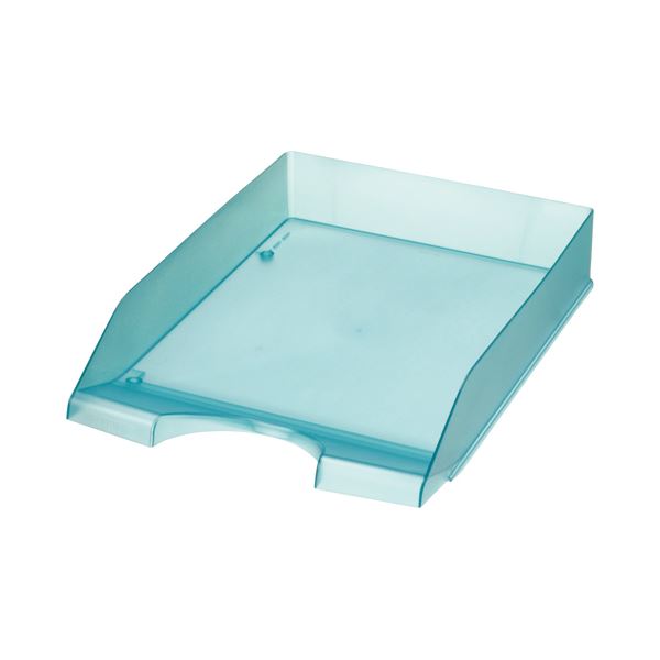 （まとめ） クルーズ スケルトンカラーレタートレー A4タテ ブルー LT-500BL 1個 【×10セット】（代引不可）