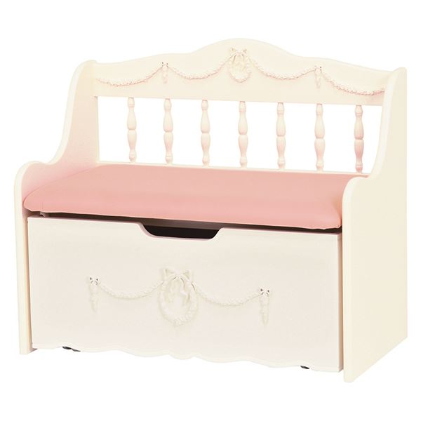 ベンチチェストト(ベンチチェア/収納家具) 幅75cm 木製 張地：合成皮革(合皮) 姫系 RH-1850WH ホワイト(白)（代引不可）の通販は