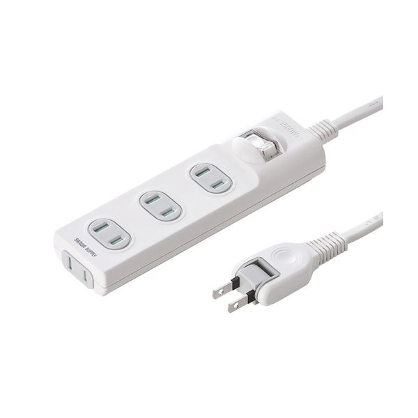 (まとめ)サンワサプライ 火災予防安全タップ TAP-TSH45SWN【×3セット】（代引不可）