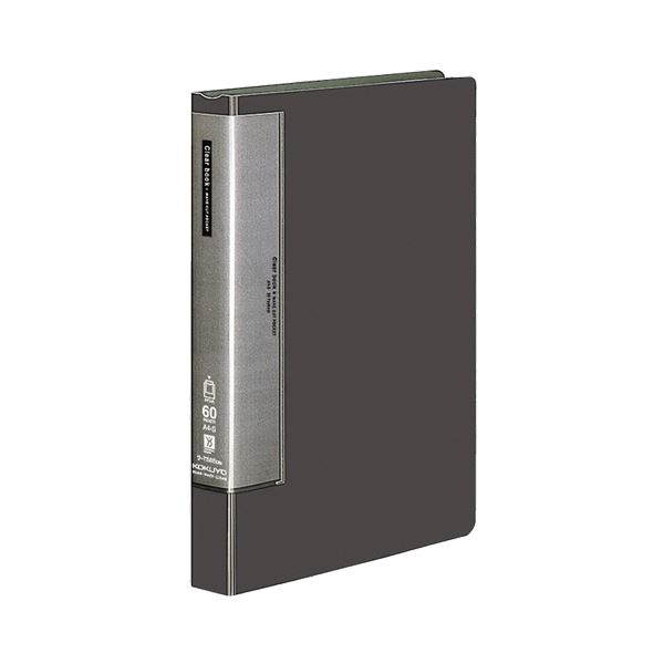 （まとめ） コクヨ クリヤーブック（クリアブック）（ウェーブカットポケット・固定式） A4タテ 60ポケット 背幅38mm ダークグレー ラ-T585DM 1冊 【×4セット】（代引不可）の通販は