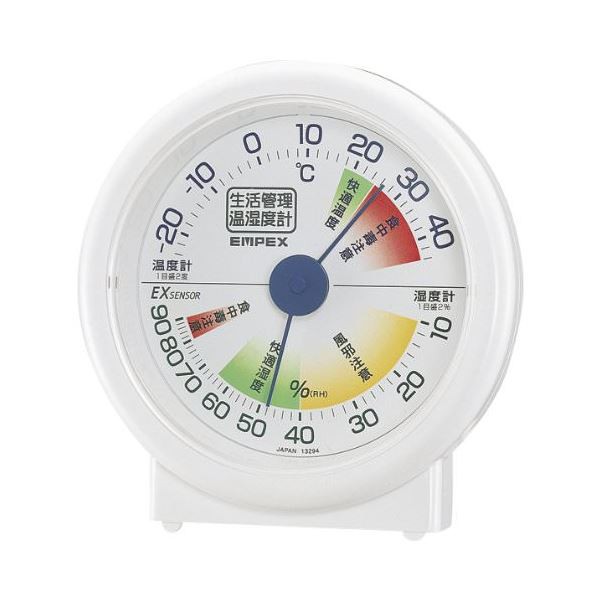 (まとめ)EMPEX 生活管理 温度・湿度計 卓上用 TM-2401 ホワイト【×5セット】（代引不可）の通販は
