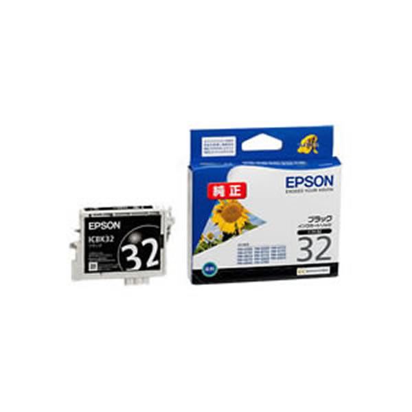 （まとめ）【純正品】EPSON ICBK32 BK【×5セット】（代引不可）の通販は