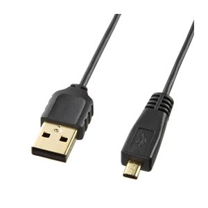 （まとめ）サンワサプライ 極細ミニUSBケーブル（ミニBタイプ） KU-SLAMB820【×3セット】（代引不可） USBケーブル