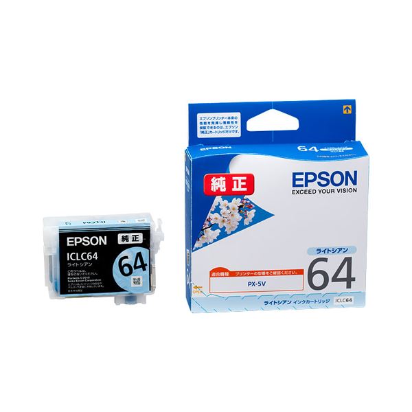 （まとめ） エプソン EPSON インクカートリッジ ライトシアン ICLC64 1個 【×3セット】（代引不可）の通販は 10,017円