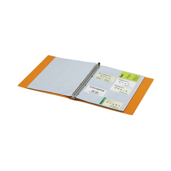 （まとめ） コクヨ 名刺ホルダー（POSITY） 替紙式 A4タテ 30穴 300名用 ヨコ入れ オレンジ P3メイ-335NYR 1冊 【×5セット】（代引不可）_1