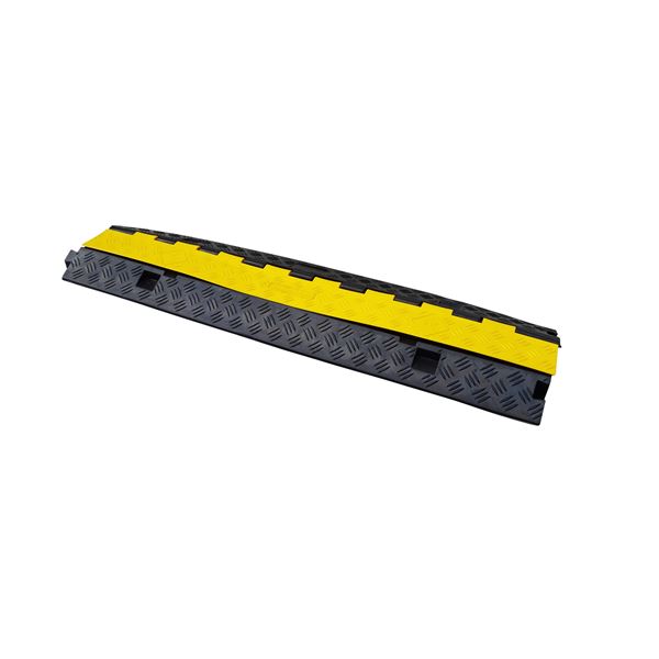 【2本セット】 ケーブルカバー/ケーブルガード 【2列配管タイプ】 リサイクルゴム製 カバー：PVC製 〔工事現場 イベント会場〕（代引不可）の通販は 19,214円