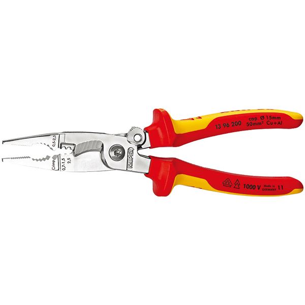 KNIPEX（クニペックス）1396-200 絶縁エレクトロプライヤー（スプリング付） （SB）（代引不可）