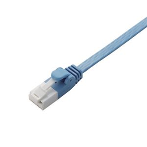 （まとめ） エレコム EU RoHS指令準拠 爪折れ防止フラットLANケーブル（Cat6） ブルー 0.5m LD-GFT／BU05 1本 【×10セット】（代引不可）
