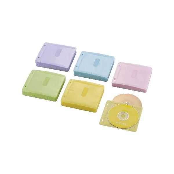 (まとめ)エレコム Blu-ray・CD・DVD対応不織布ケース 2穴 CCD-NBWB240ASO【×5セット】（代引不可）