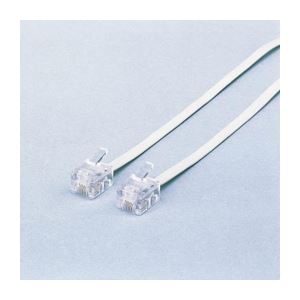 （まとめ）エレコム スリムモジュラケーブル（白） MJ-1WH【×20セット】（代引不可）