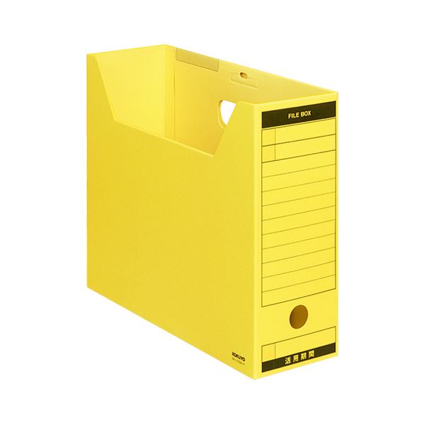 （まとめ） コクヨ 整理保存用具ボックス席-FS（B印字機） A4ヨコ 背幅102粍 黄 フタ付 A4-LFBN-Y 1風呂敷き包み（5冊） 【×3仕かける】（代引不可）