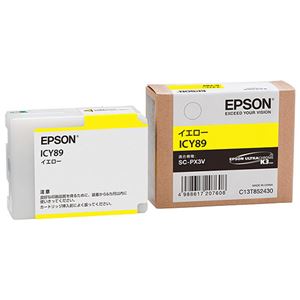 （まとめ） エプソン EPSON インクカートリッジ イエロー ICY89 1個 【×3セット】（代引不可）