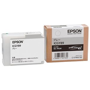 （まとめ） エプソン EPSON インクカートリッジ グレー ICGY89 1個 【×3セット】（代引不可）