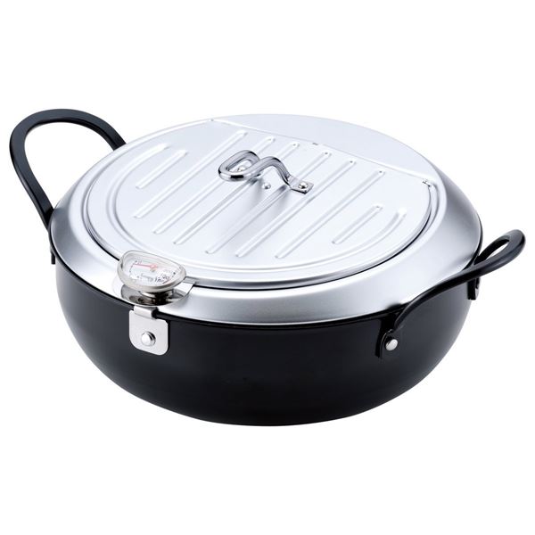 蓋付き天ぷら鍋/揚げ物鍋 【24cm】 鉄製 IH対応 ワイヤー付き いいもの小路 燕三条 日本製（代引不可）の通販は 5,262円