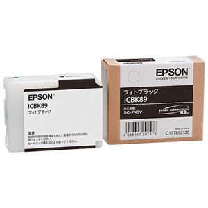 （まとめ） エプソン EPSON インクカートリッジ フォトブラック ICBK89 1個 【×3セット】（代引不可）