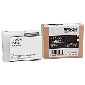 （まとめ） エプソン EPSON インクカートリッジ マットブラック ICMB89 1個 【×3セット】（代引不可）