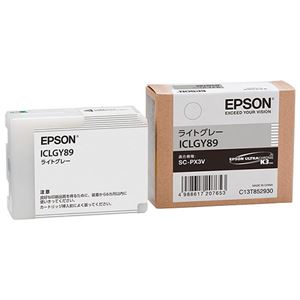 （まとめ） エプソン EPSON インクカートリッジ ライトグレー ICLGY89 1個 【×3セット】（代引不可）