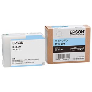 （まとめ） エプソン EPSON インクカートリッジ ライトシアン ICLC89 1個 【×3セット】（代引不可）