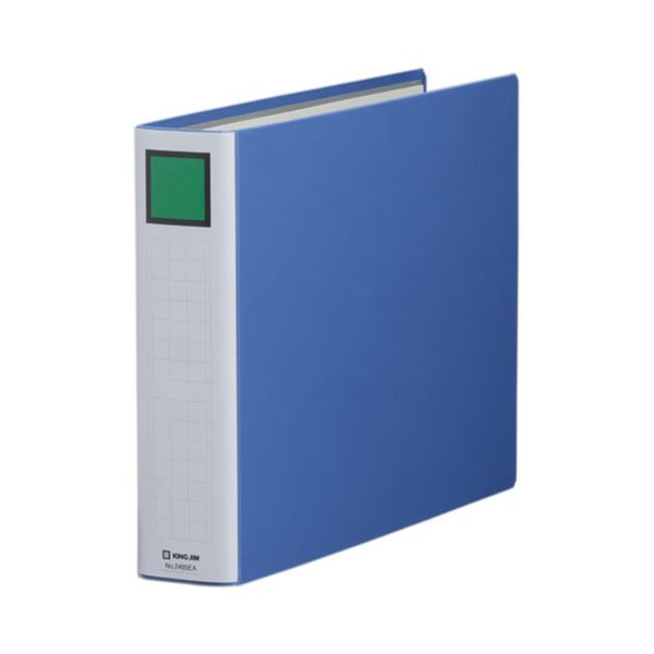 （まとめ） キングファイル スーパードッチ（脱・着）イージー B4ヨコ 500枚収容 背幅66mm 青 2495EA 1冊 【×10セット】（代引不可）