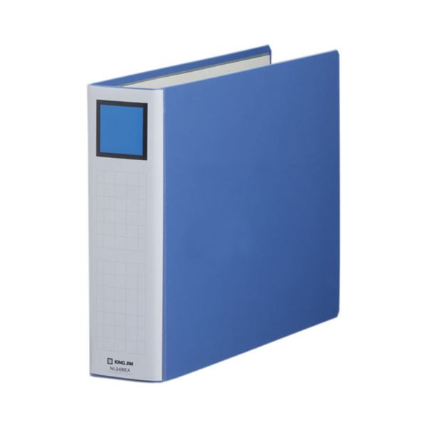 （まとめ） キングファイル スーパードッチ（脱・着）イージー B4ヨコ 600枚収容 背幅76mm 青 2496EA 1冊 【×10セット】（代引不可）