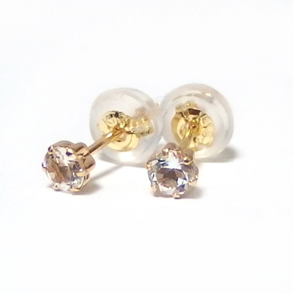 ピアス アクマリン K18 イエローゴールド 3月 誕生石 シリコン製ダブルロックキャッチ（代引不可） 14,728円