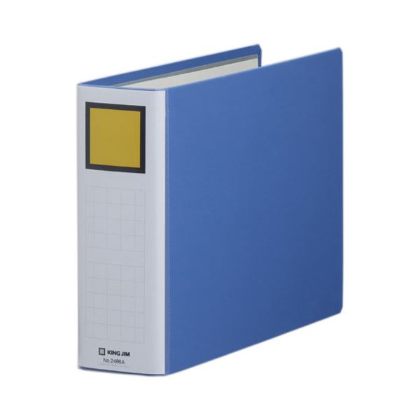 （まとめ） キングファイル スーパードッチ（脱・着）イージー A4ヨコ 600枚収容 背幅76mm 青 2486A 1冊 【×10セット】（代引不可）
